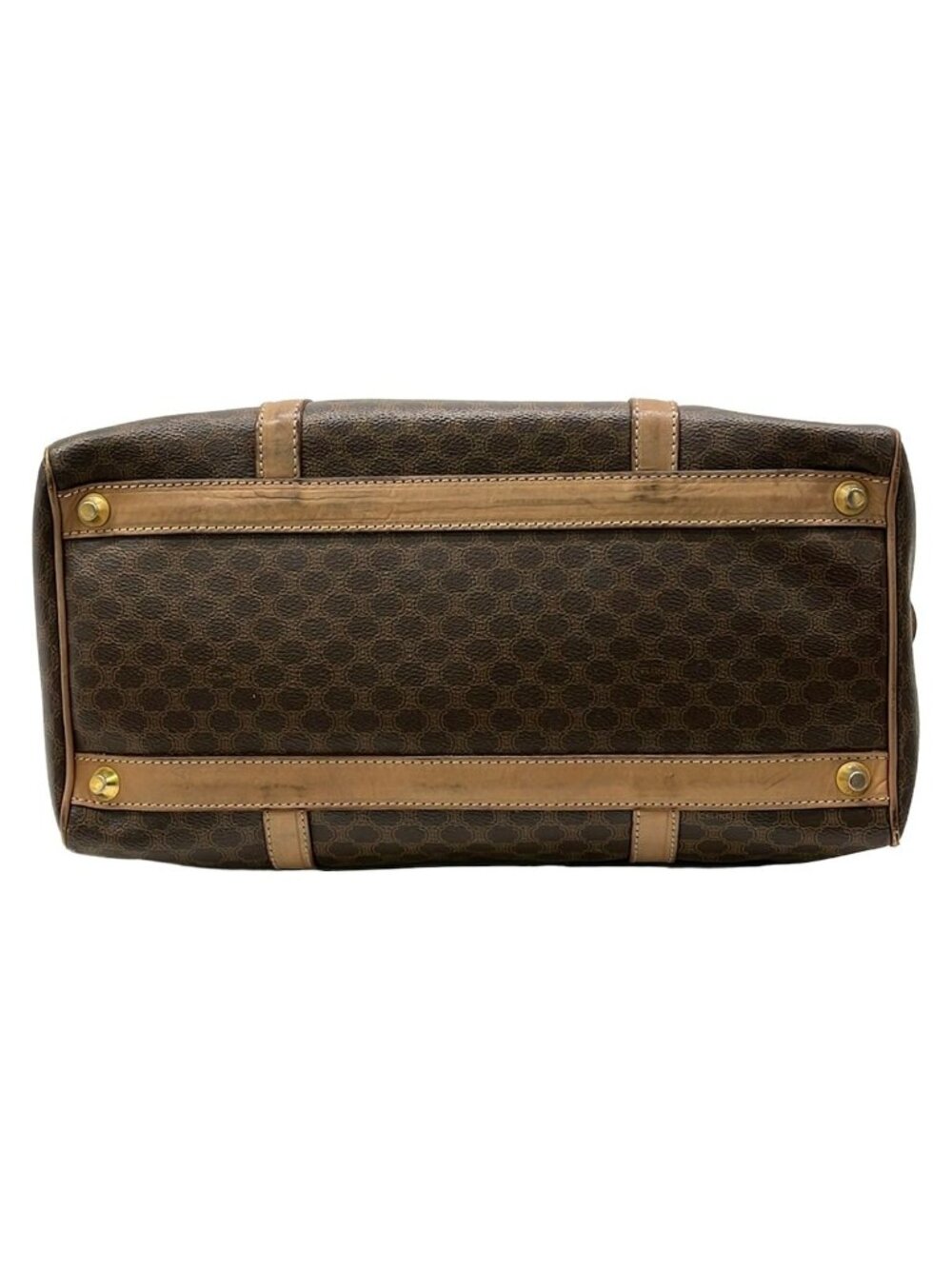 ★SOLD★ Celine Boston Bag Macadam Pattern Dark Brown No Lock Leather - Picture 5 of 12
